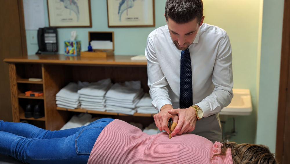 South Jersey chiropractor performing Direction Non-Force Technique for neck pain relief